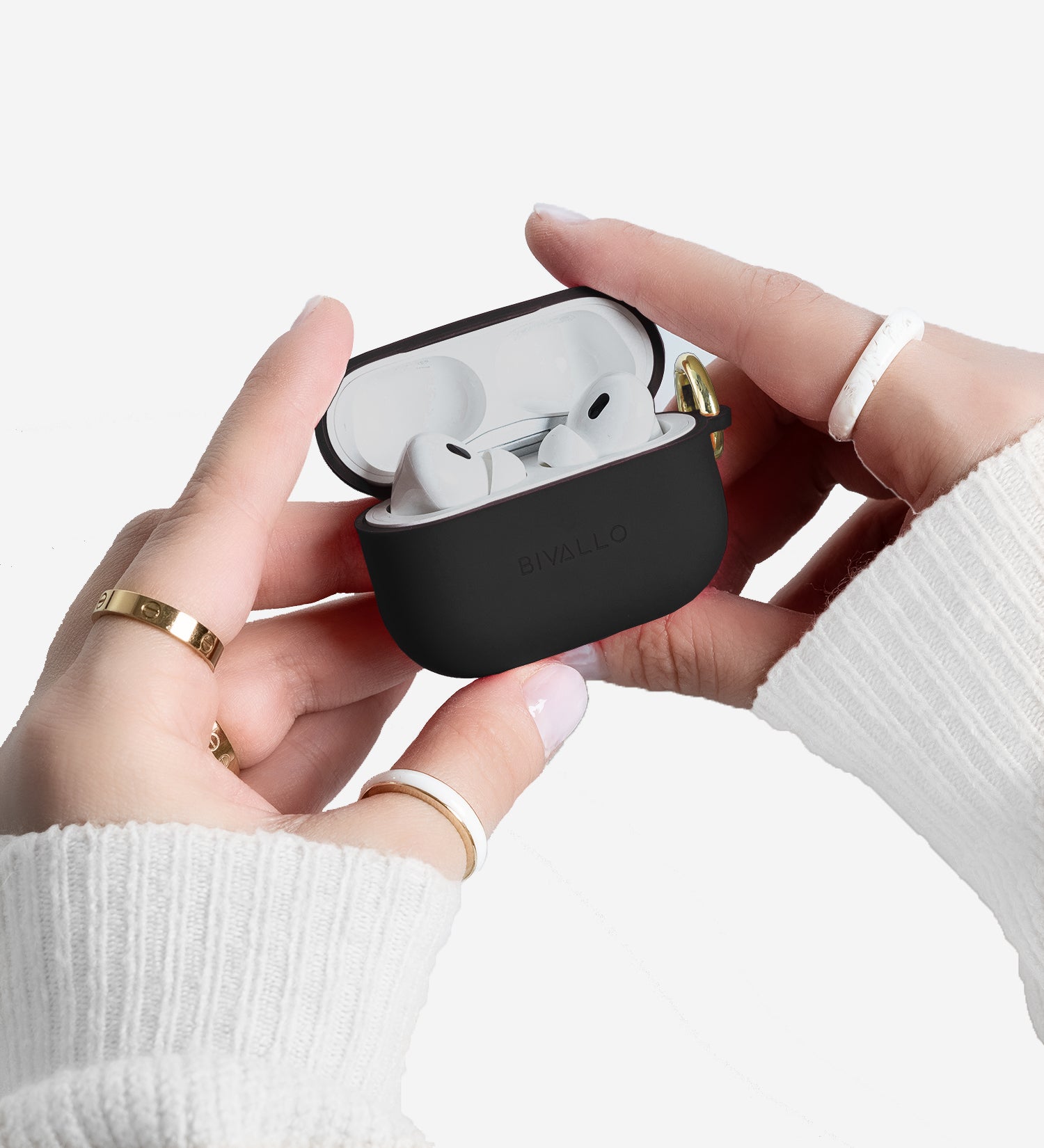 Schwarz AirPods Case Silikon Hülle