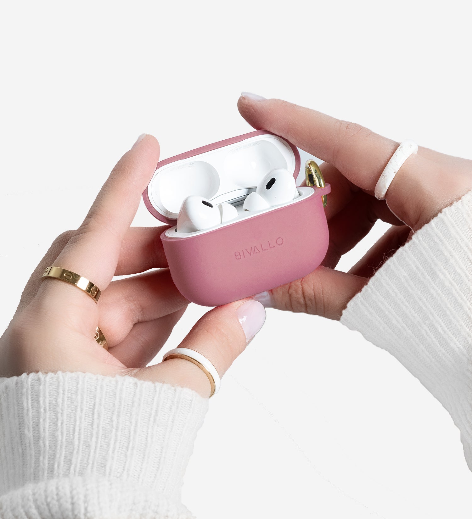 Hellrosa AirPods Case Silikon Hülle