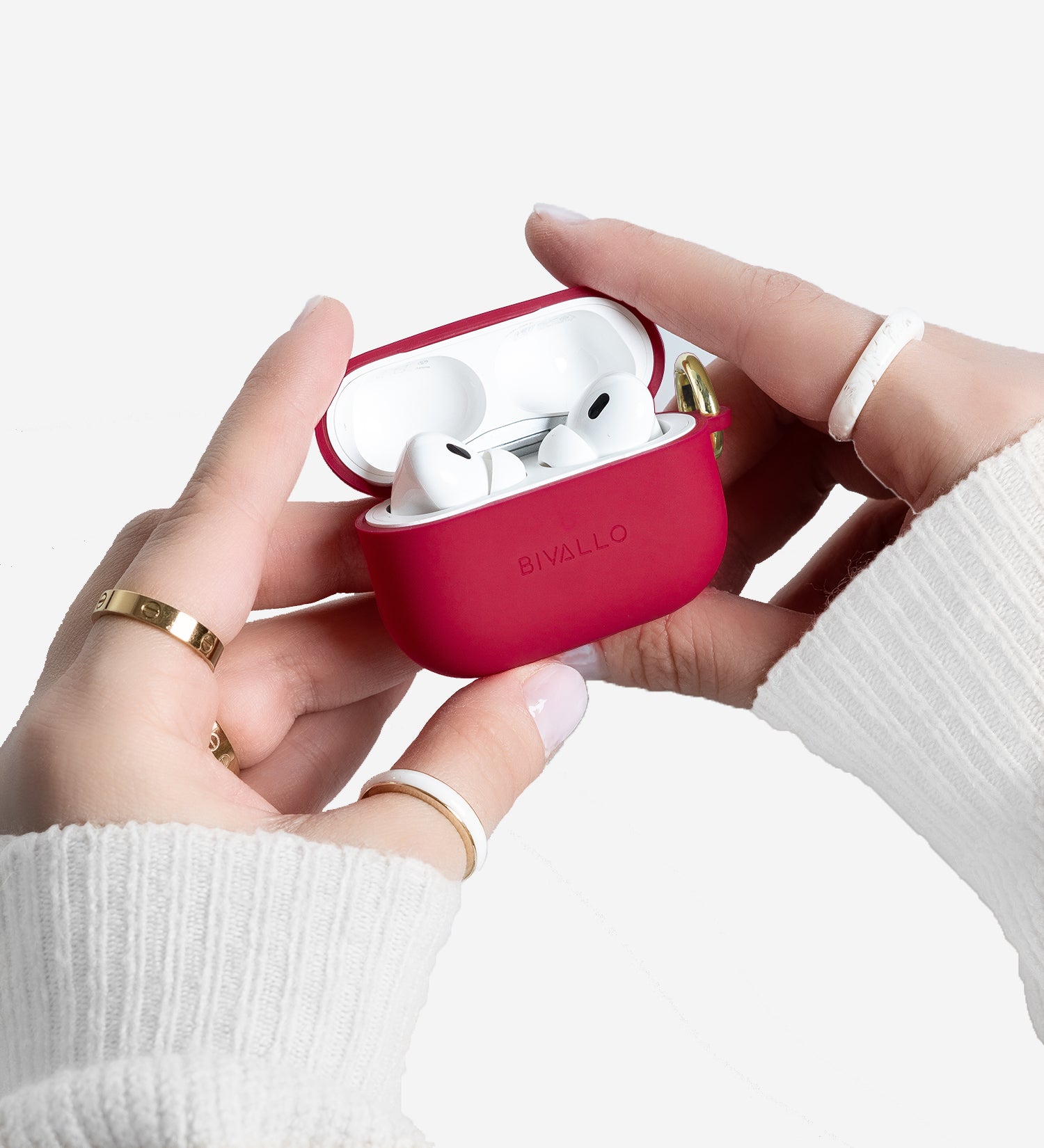 Dunkelrot AirPods Case Silikon Hülle