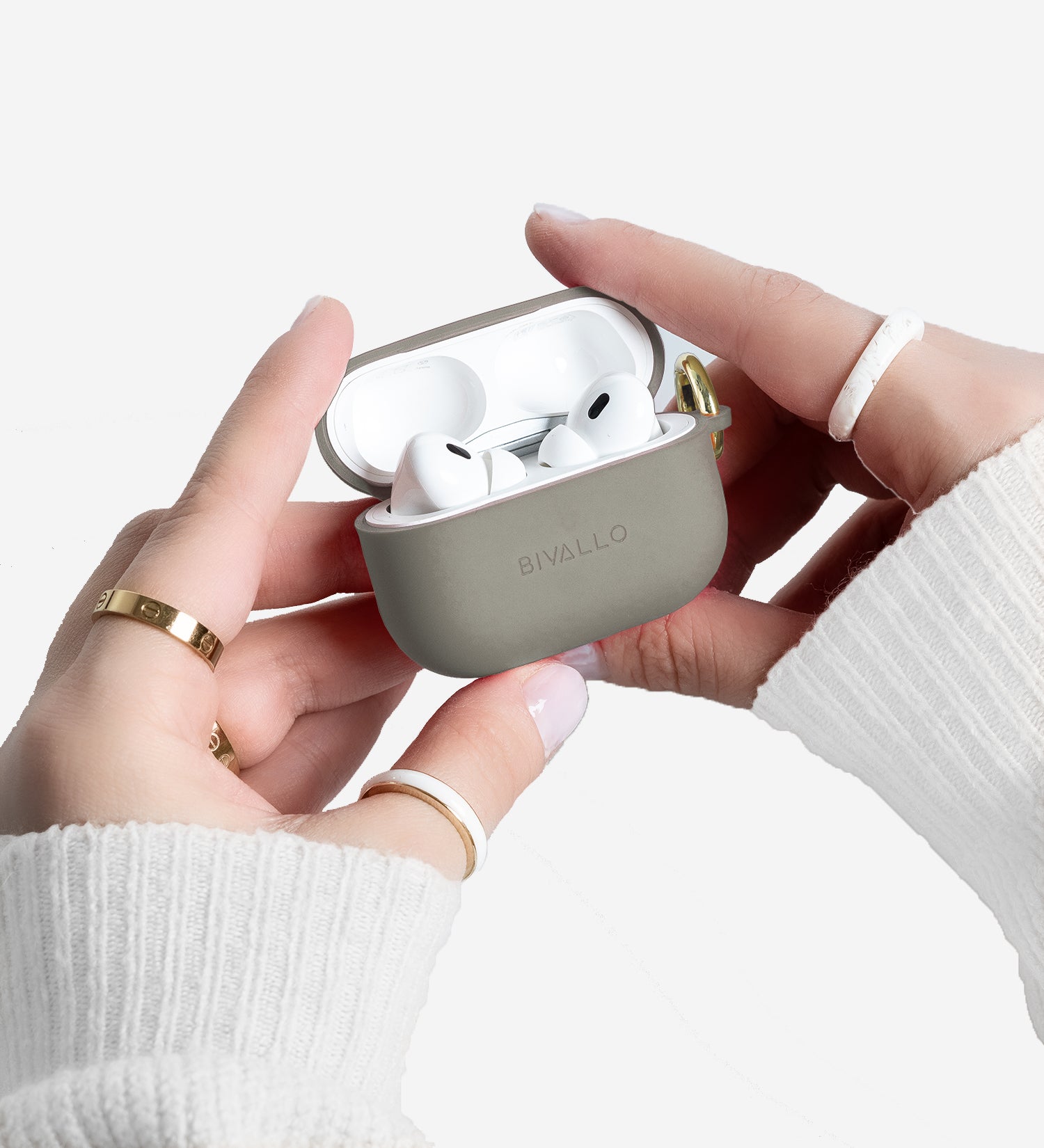 Beige AirPods Case Silikon Hülle